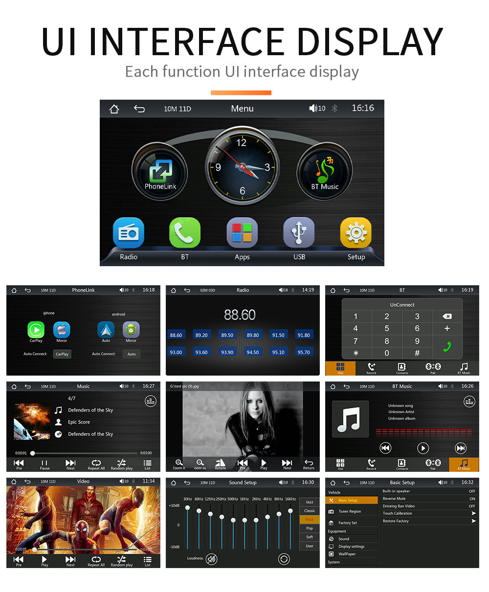 Cross-border 7-inch portable car Bluetooth MP5 player HD large screen wireless Carplay car navigation