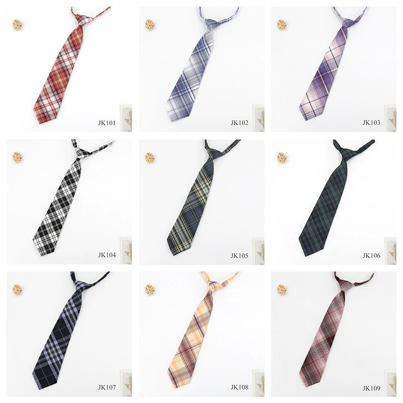 Заготовка на петлях Lazy Tie JKDK, школьная форма в клетку колледжного стиля, регулируемая 7×33 см