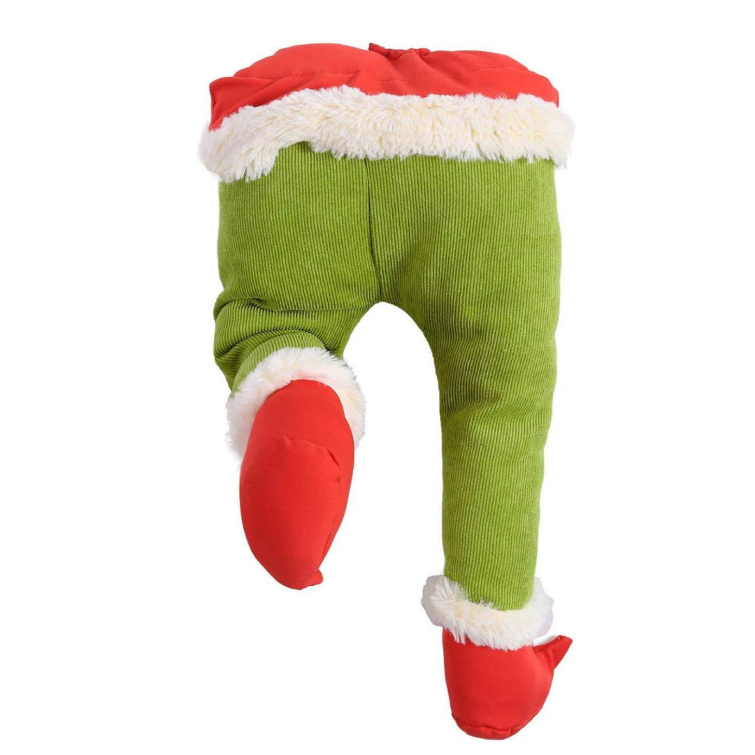 Home & Garden Haobei Christmas holiday decorations Grinch green prosthetic legs tree decorations Santa Claus elf legs Christmas_voghion.com