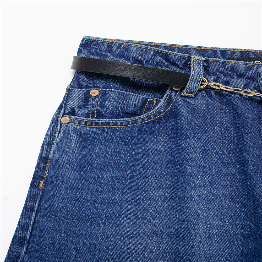 Completo due pezzi in denim da donna top smanicato e pantaloni_voghion.com