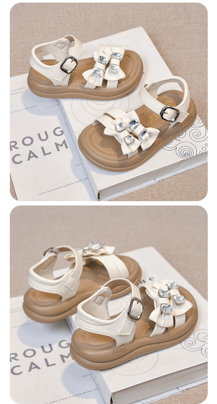 Sandali bambina con fiocco leggeri scarpe estive mare_voghion.com