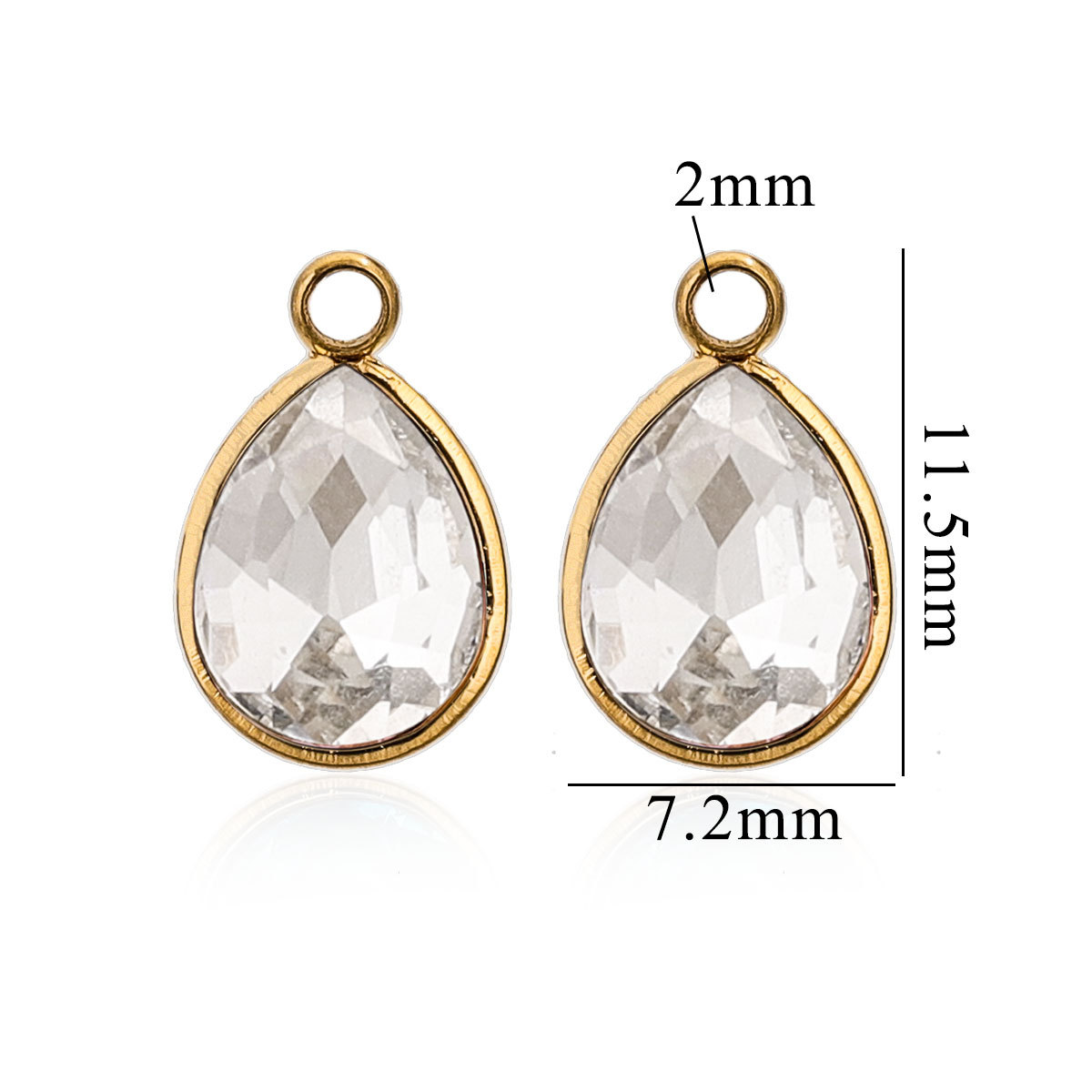 Acero inoxidable vidrio cristal colgante gotas de agua gemas de color colgante de acero titanio accesorios de joyería DIY