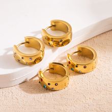 ZE0246欧美网红风不锈钢18KC形耳饰 小众时髦潮牌简约复古耳扣女