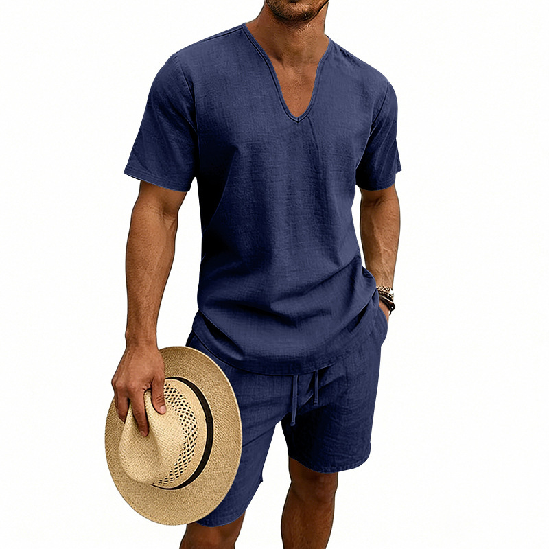 Herren Kurzarmhemd Und Shorts Set Für Den Sommer Im Urlaub_voghion.com