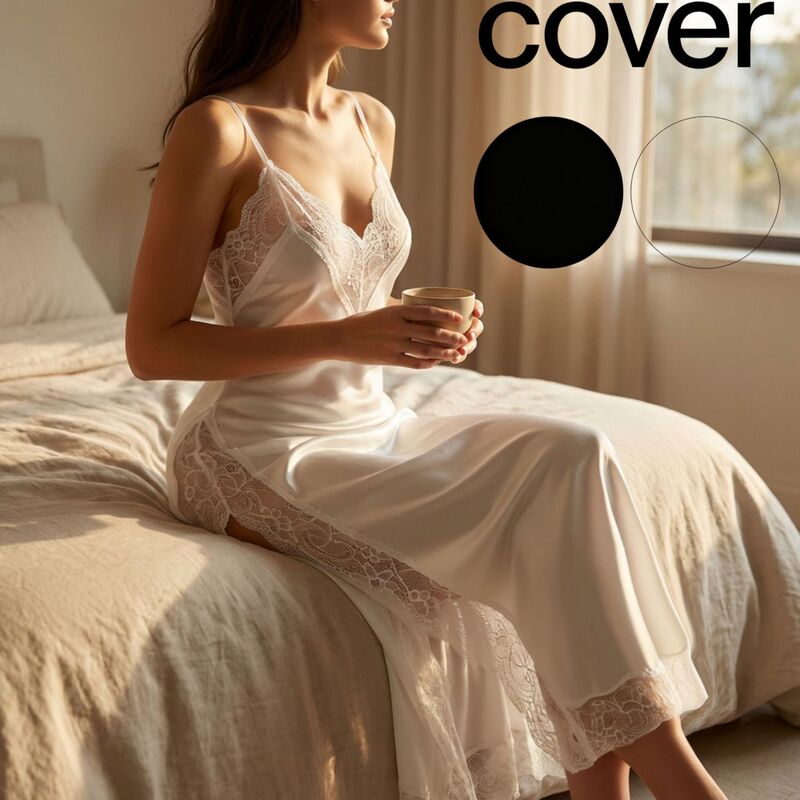 Lace Camisole Long Nightgown Sleepwear for Home, Sexy French-Style Wedding Bride, Comfortable and Skin-Friendly, High Slit, Plus Size, Cross-Border