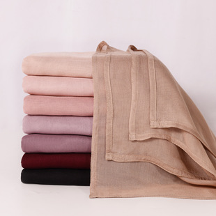 New Monochrome Wide-brim Thin Modal Breathable Scarf Women Solid Color Hot Selling Malay Indonesian Cotton Headscarf