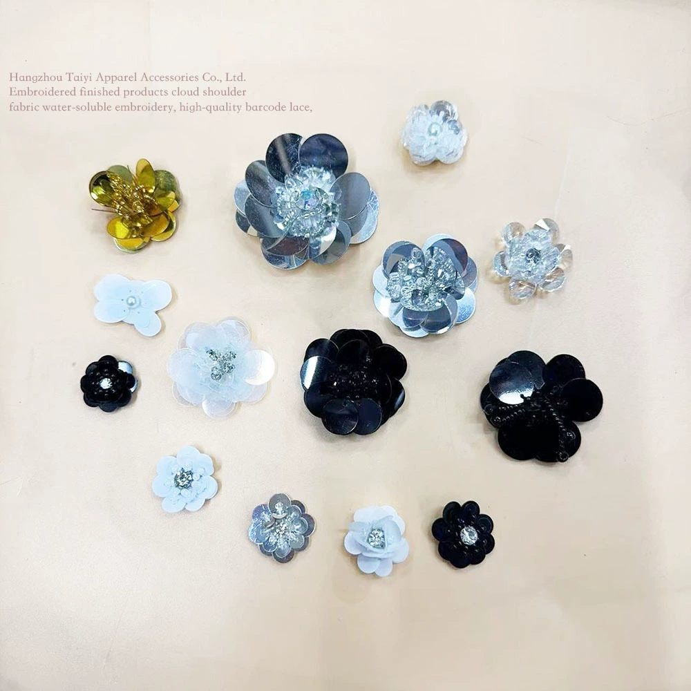 Бусы ручной работы блестки маленький цветок бисер diy аксессуары для одежды свитер вязаный маленький цветок декоративные бисер вышитые цветы
