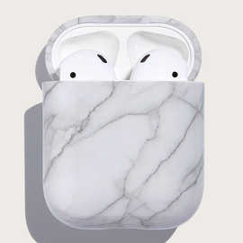 适用airpods保护套水贴工艺大理石纹图案硬壳苹果蓝牙耳机保护壳