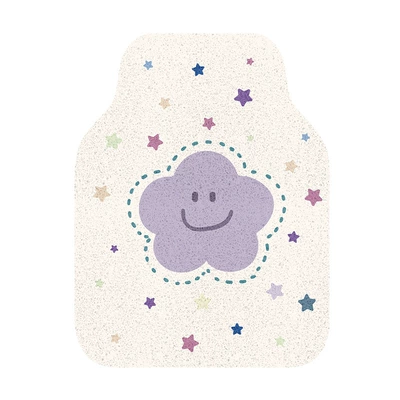 Universal Foot Pad Mat for the Driver's Seat, Single - purple-smiling-clouds-and-stars-front-row-floor-mats