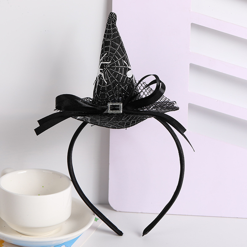 爆発的なハロウィーンの頭のカチューシャのカボチャのパーティーの魔女の帽子の装飾用品の経典の蜘蛛のネットの魔女の帽子のカチューシャの髪飾り|undefined