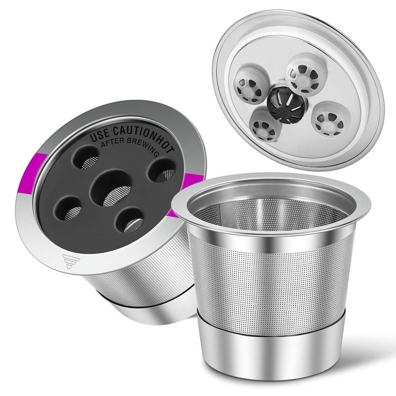 Five-Hole Hardware Coffee Filter Cup Is Compatible with Supreme Reusable K-Cup Coffee Capsules Single-Hole Filter
