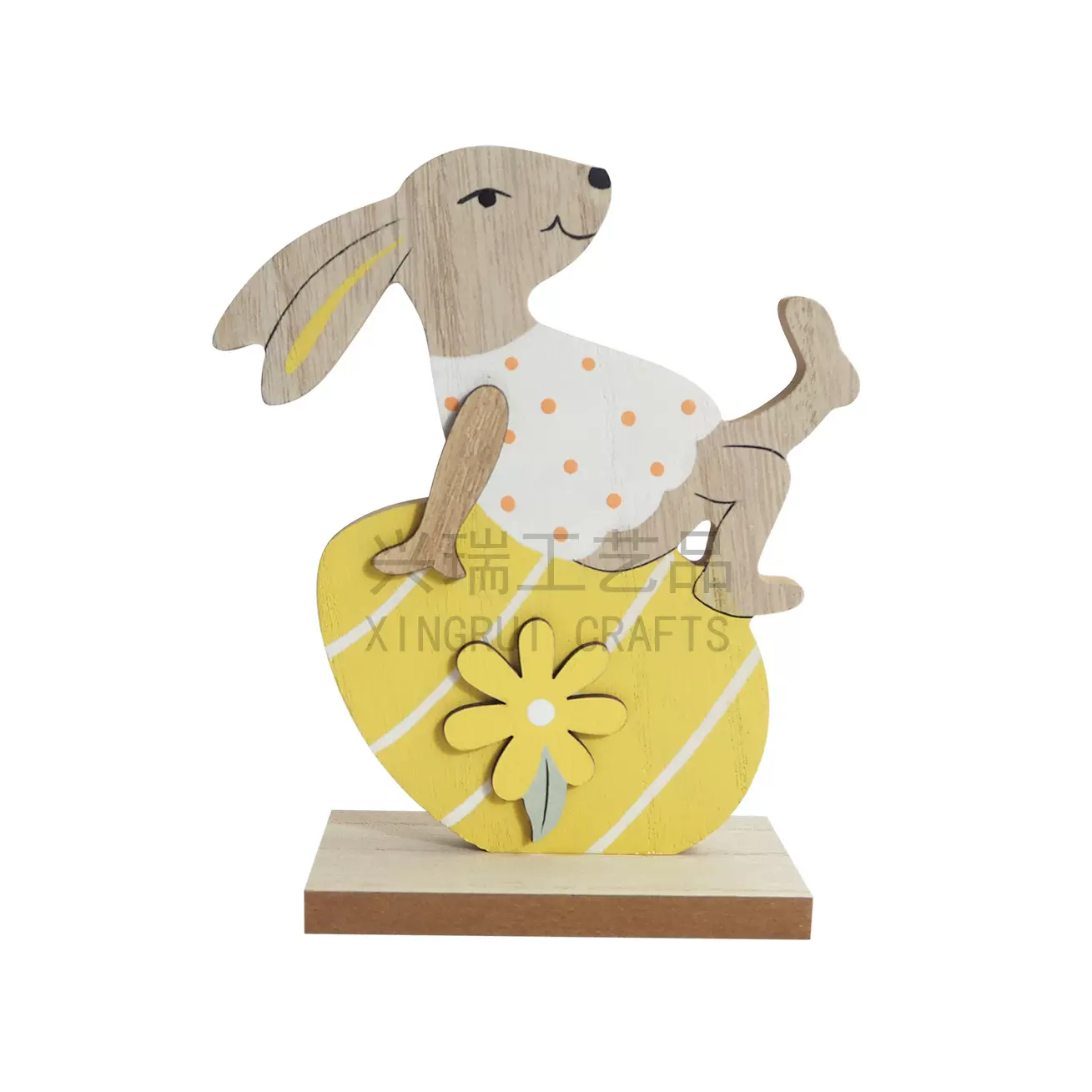 复活节派对可爱兔子摆件 木质工艺品 春天小清新风 木制装饰品