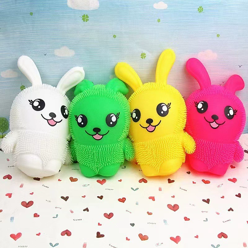 Детский день игрушки Горячая распродажа светящиеся игрушки милый хулиган кролик светящийся TPR шерстяной шар большой кролик оптом