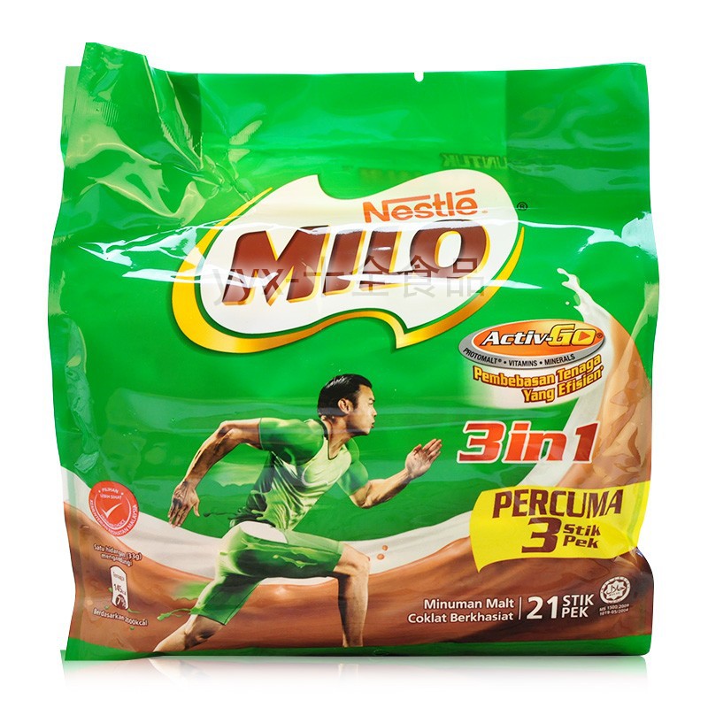 马来西亚美禄MILO巧克力麦芽能量冲饮3合1 21条X33g 693g-阿里巴巴