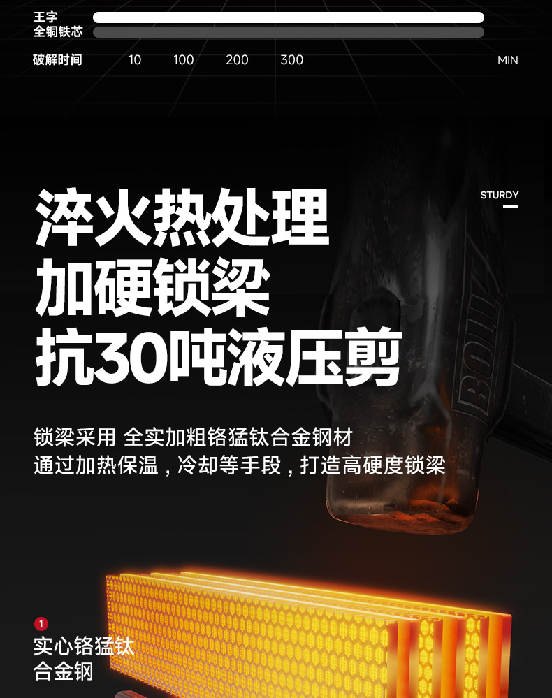 Electric Vehicle Battery Car U-Shaped Lock Lock Head Anti-Theft Lock Motorcycle Bicycle Lock Bicycle Portable Special Vehicle Wholesale