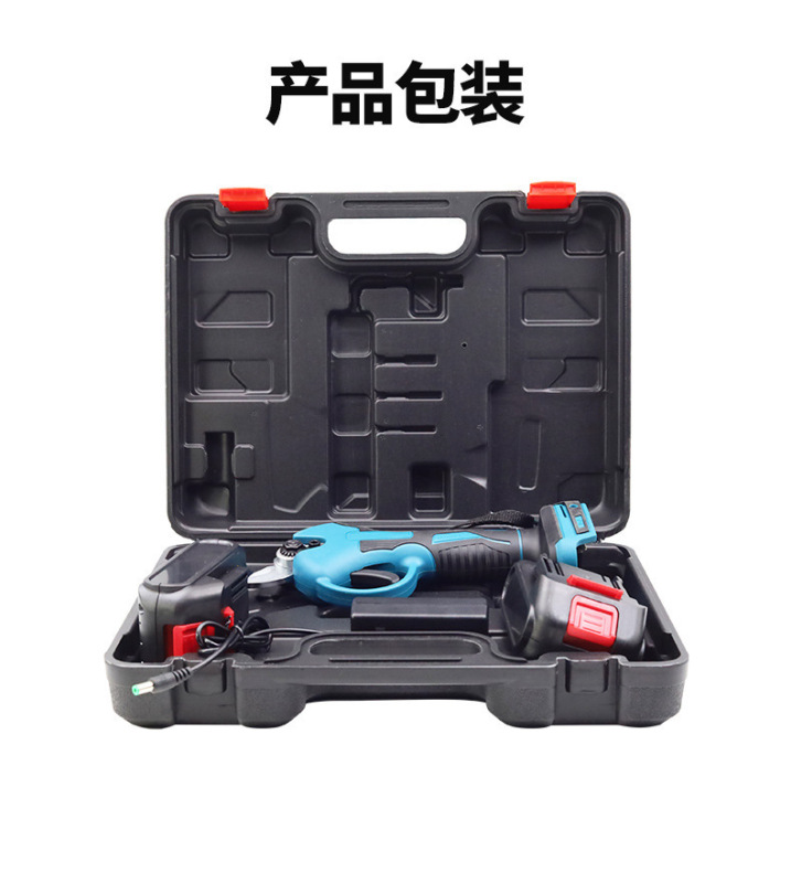 跨境款碳钢刀头电动修枝剪刀锂电修剪园林电剪刀批发3.0电剪刀|undefined
