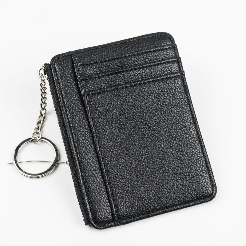 Cross-border supply new ultra-thin bus card cover zipper lychee pattern large capacity certificate set card holder