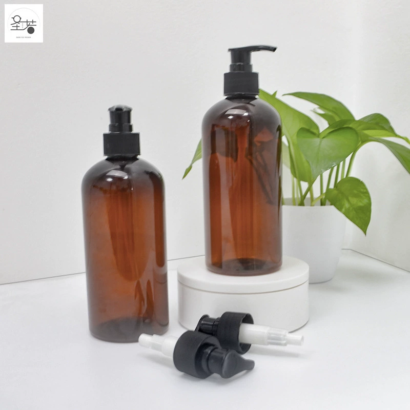 В наличии 500 мл ПЭТ коричневый Лосьон бутылка гель для душа дезинфицирующее средство для рук Бостон Пресс бутылка