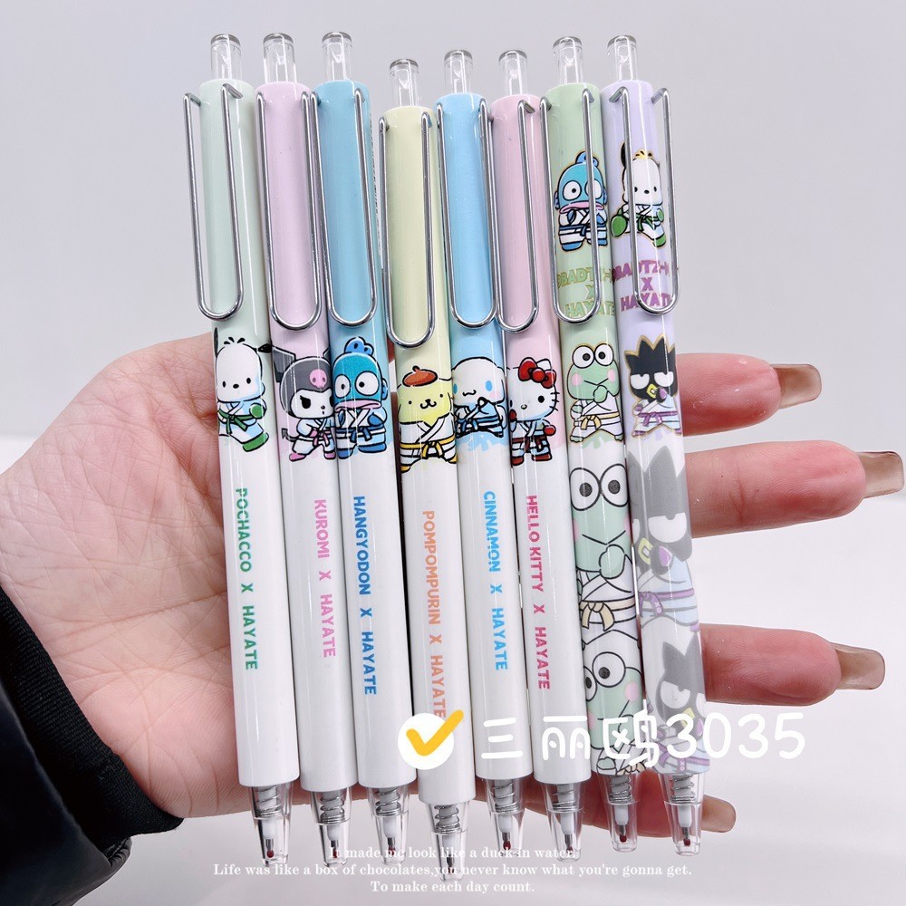 [Double hidden] new 3035 taekwondo Sanrio low center of gravity high appearance cartoon student press gel pen