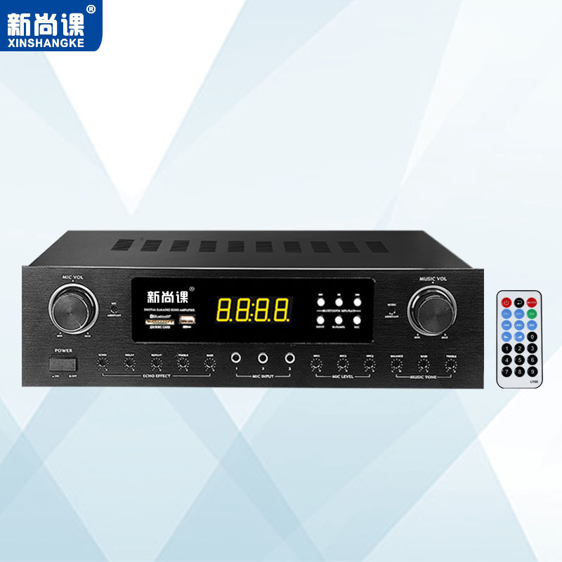 Frequencia gratuita karaoke doméstico combinado de alta potencia amplificador de tarjetas KTV sonido bluetooth USB amplificador de resistencia fija
