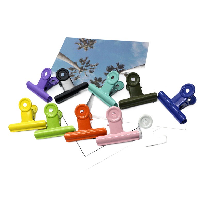 Clip de hierro de pintura clip de almacenamiento de oficina 22-90mm clip de metal negro Clip de sellado de cocina