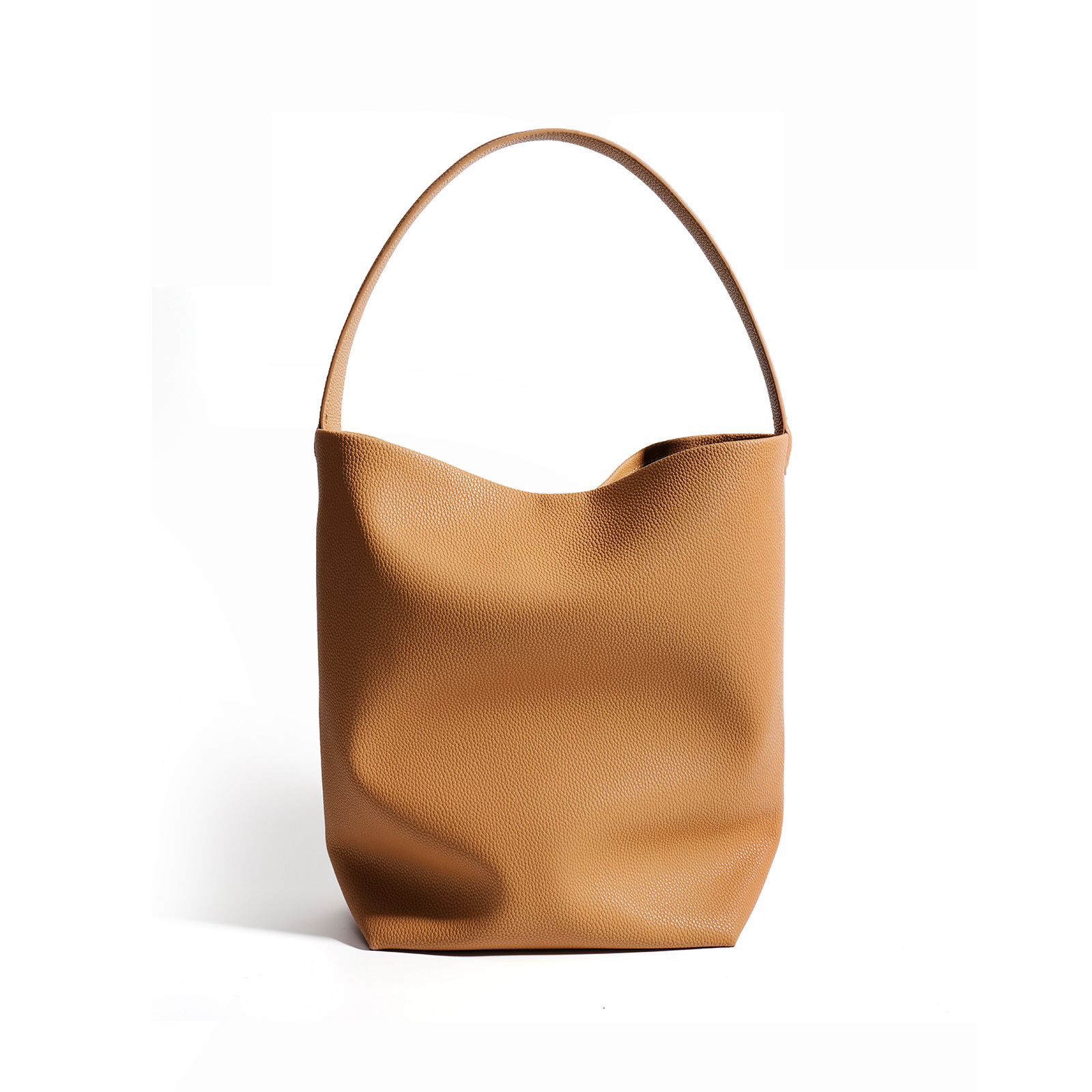 Bolso de cubo de piel de vaca para mujer, gran capacidad, estilo perezoso, hombro, axila, bolso grande 2024 nuevo bolso de ocio