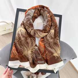 JM新款棉麻复古花纹围巾女韩系时尚高级出游长巾气质时尚装饰披肩