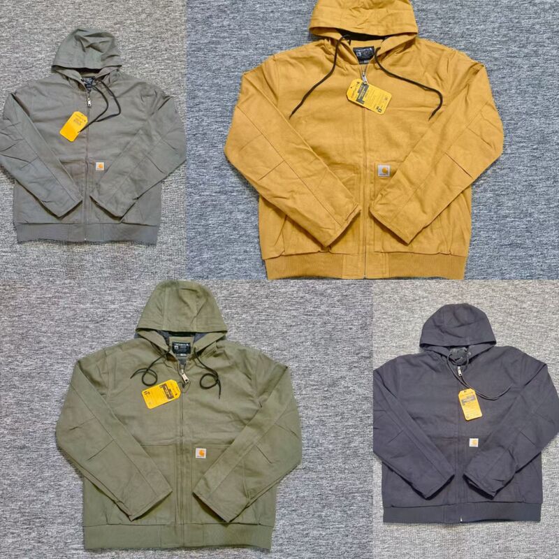 American Carhart New High Street Canvas Vintage Hooded Zipper Jacket Work Jacket for Men and Women Couple Spring and Autumn