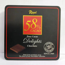 批发 韩国Royal皇家纯黑巧克力58% 76% 铁盒90g*4*12盒/组