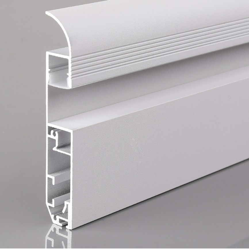 Zócalo, perfil de aluminio, línea de esquina, línea de esquina para suelo, canal de luz luminoso, zócalo empotrado, zócalo de aluminio