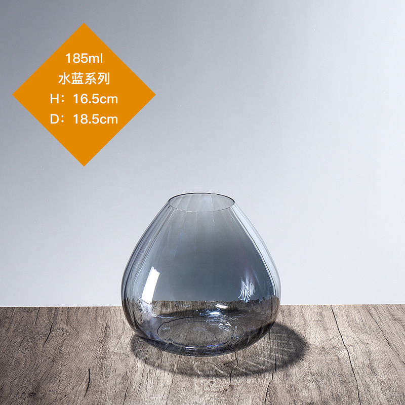Lex sin plomo cristal vasos grandes estilo europeo simple viento transparente alta permeabilidad sala de estar hidropónica decoración de flores secas