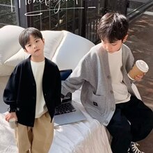 童装男童外套2024新款儿童开衫春秋款韩版卫衣男孩学院风休闲外套