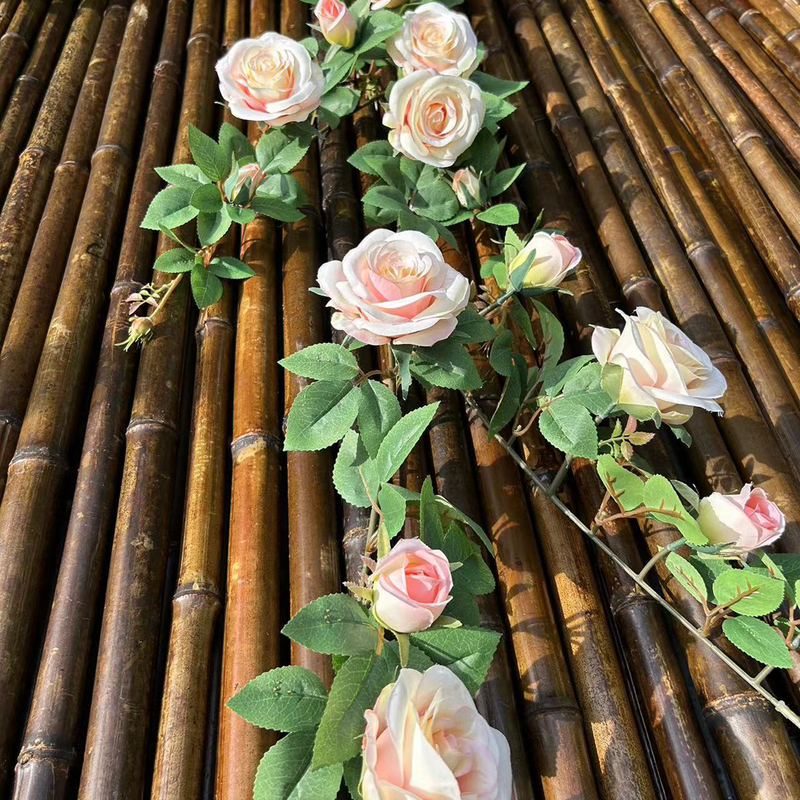 玫瑰假花藤条吊篮秋千拱门装饰假花空调管道遮丑装饰塑料花藤|undefined