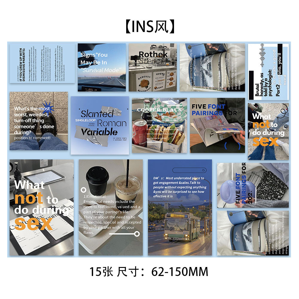 10 tarjetas de tinta micro tarjetas postales de dibujos animados de alto nivel dormitorio posters de pared decoración de fondo pegatinas de pared