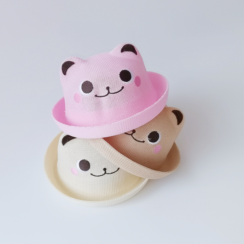 Korean Fashion Cartoon Bear Children's Straw Hat display picture 5