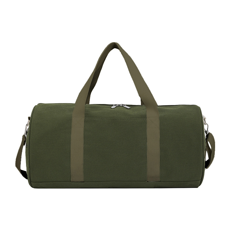 Nueva bolsa de viaje cilíndrica de transferencia térmica de lona pequeña bolsa deportiva al aire libre ocio bolsa de baile bolsa de ejercicio puede imprimir logotipo