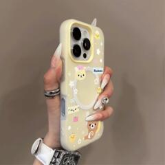 带睡帽轻松熊适用苹果iphone16promax手机壳14/13/16二合一磁吸新