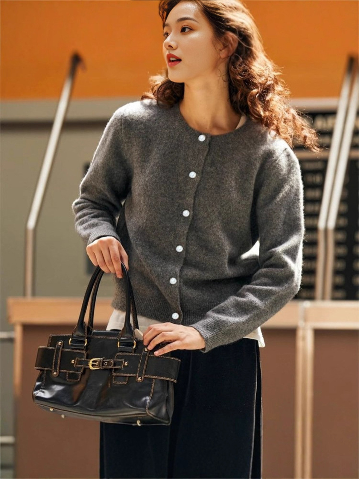 【在庫あり】高級ラムウールカーディガン レディース 秋冬 普院ニット カーディガン ゆったり感