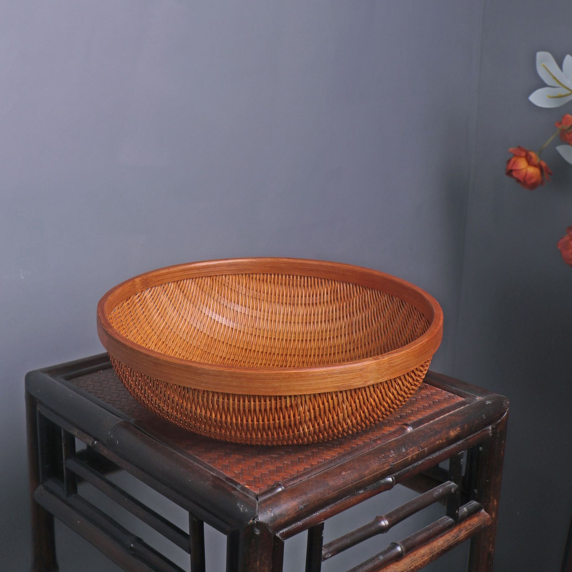 El tejido de bambú recoge cestas, platos de frutas, bocadillos de frutas, cestas de bambú finas, cestas de bambú, platos de frutas, cestas de bambú y cestas de frutas. image 12