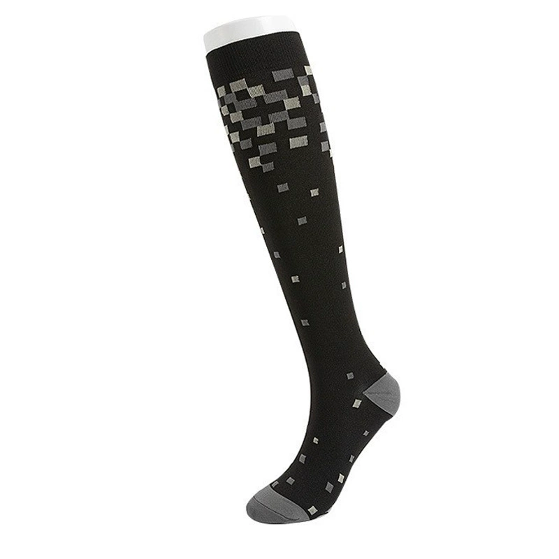 Compression Running Socks, Unisex Jacquard Knee-High Socks, Multiple Patterns, S/M & L/XL