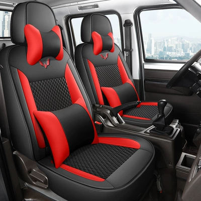 Truck Seat Cover, Modelə uyğun (Original) oturacaq örtükləri - glamour-red-two-seat-deluxe-edition-rongguang-small-card-rongguang-new-card
