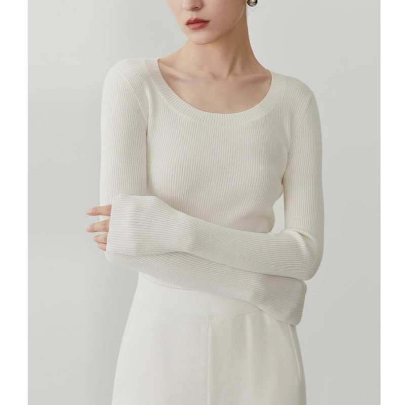 Upgraded Thickeneded Universal Base Biella and Fine Wool Base Knitwear for Women U/V Neck