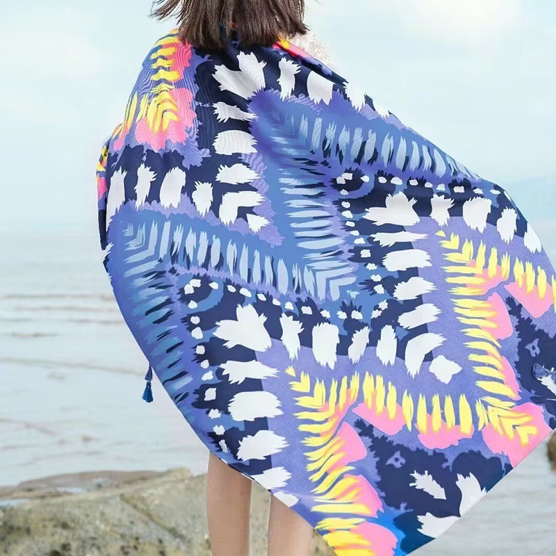 Sopa de satén de twill para mujeres 2025 bufandas de viento nacional de verano tibetanas bufandas de seda protector solar lago Qinghai turismo foto toalla de playa