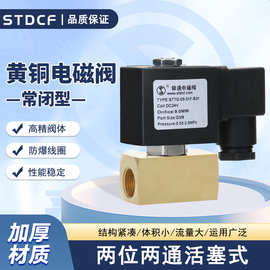 STTG高压电磁阀黄铜4分2分活塞式聚四氟密封进水电磁阀