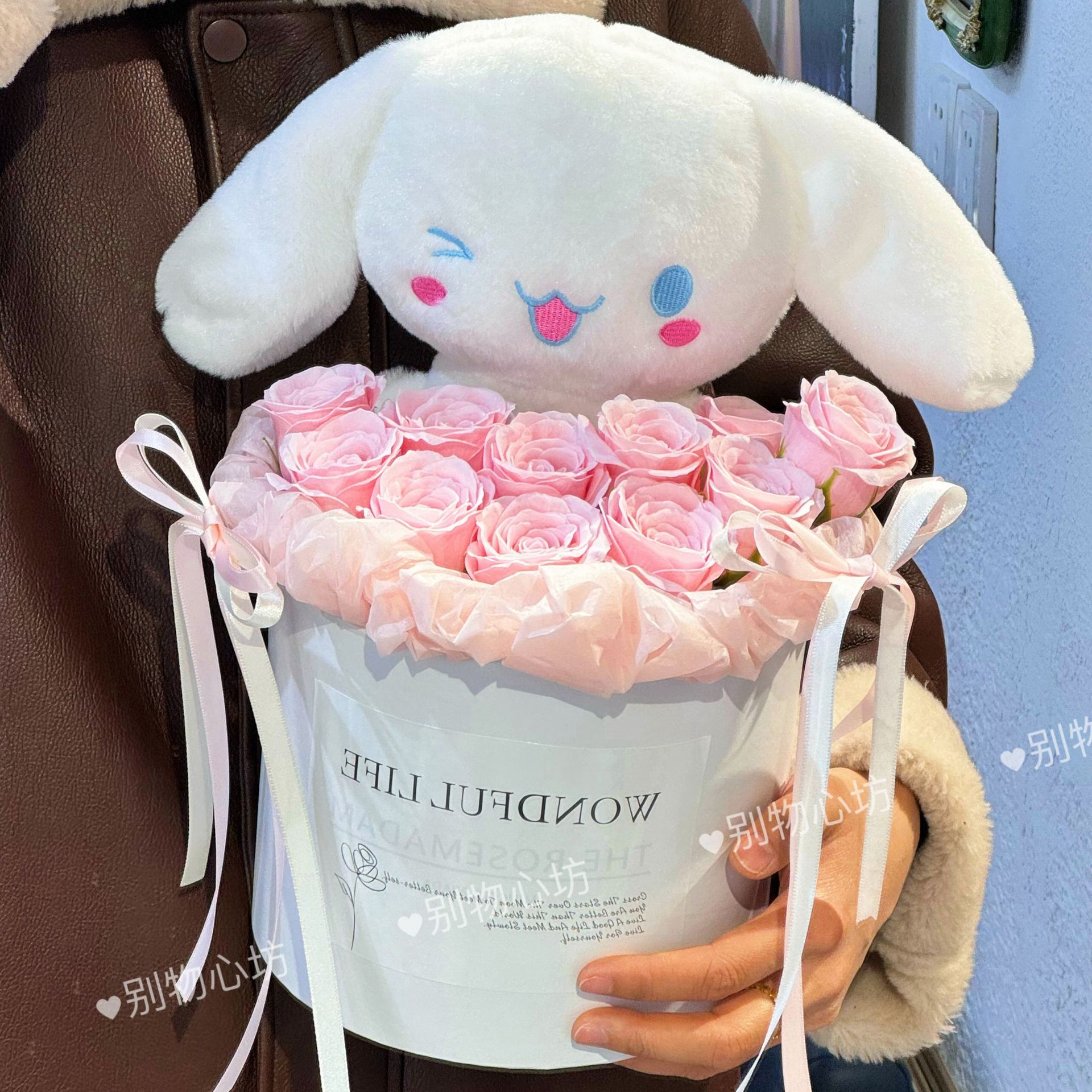 21 핑크 리치 포옹 버킷 부케 윙크 옥 개 [선물 가방]