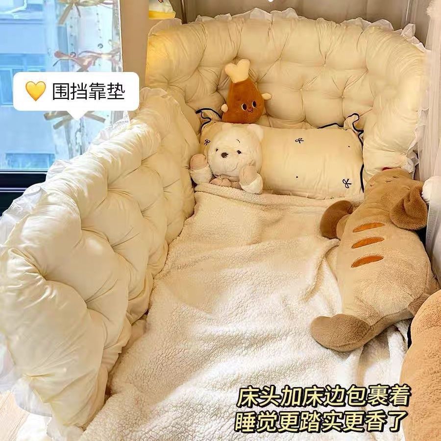 Cojín de cabecera de la cama in Princess Girl Cojín de cama dormitorio sofá antichoque protector de cintura tatami bolsa suave respaldo