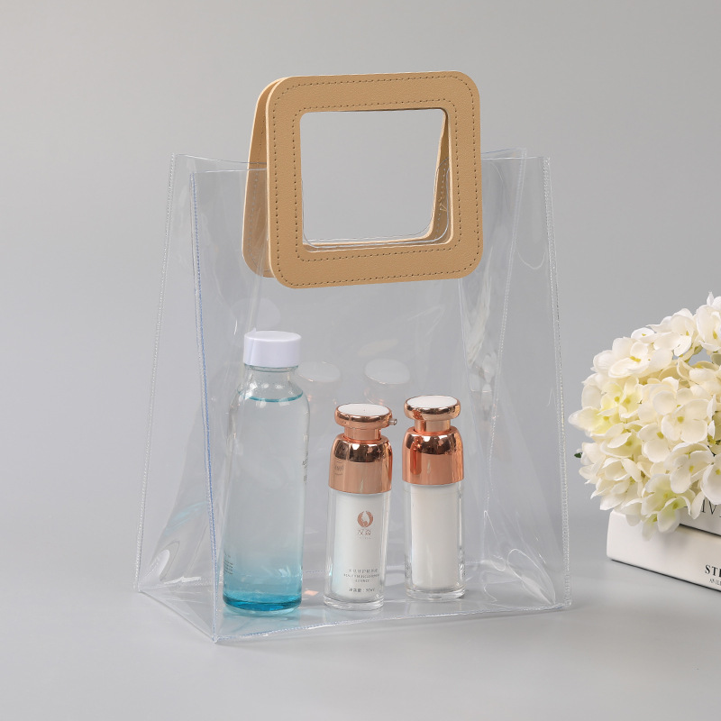 Spot Universal Transparent pvc Handbag Supply of Personalized Thickeneded Laser Bag with Good Load Capacity and Can Be Customized with LOGO