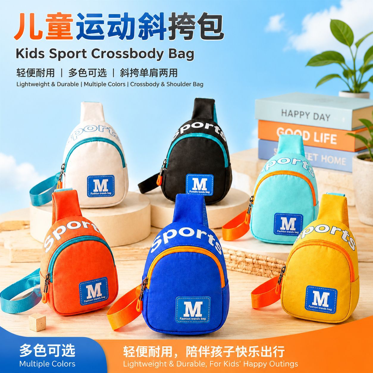 Cross-Border Cute Cartoon Children's Crossbody Bag, Niche Ins Portable Sports Crossbody Bag, Casual Versatile Shoulder Bag
