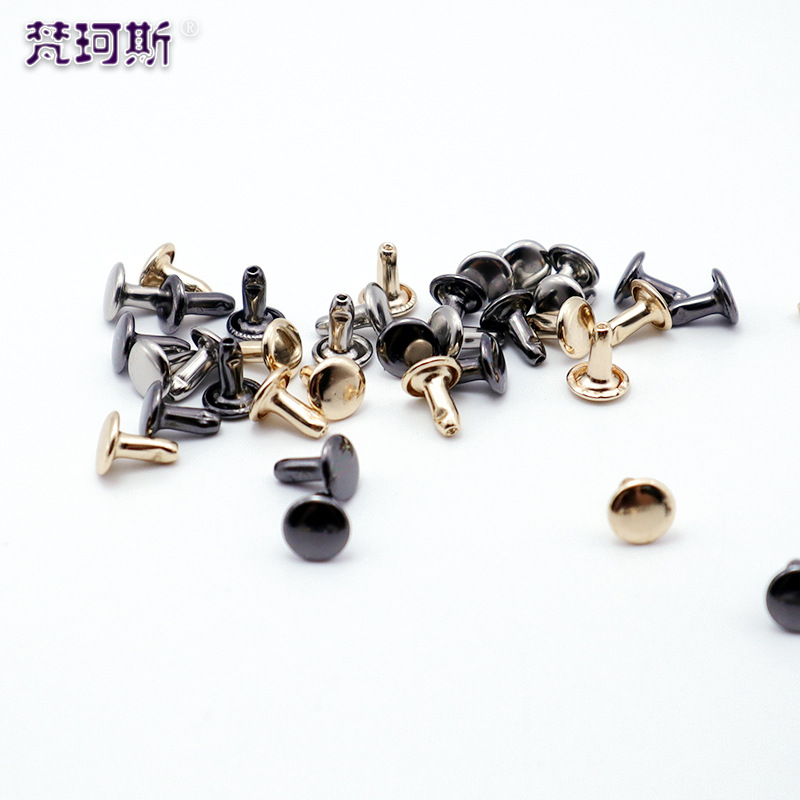 Accesorios de equipaje de ropa de metal hardware remache de una sola cara y de doble cara tapa de remache clavo plano redondo clavo de setas image 4