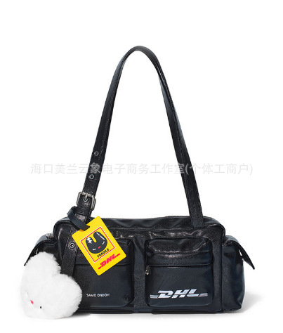 跨境爆款-samoondoh&DHL联名机车马鞍包SAMO ONDOH邮差朋克风女包|undefined